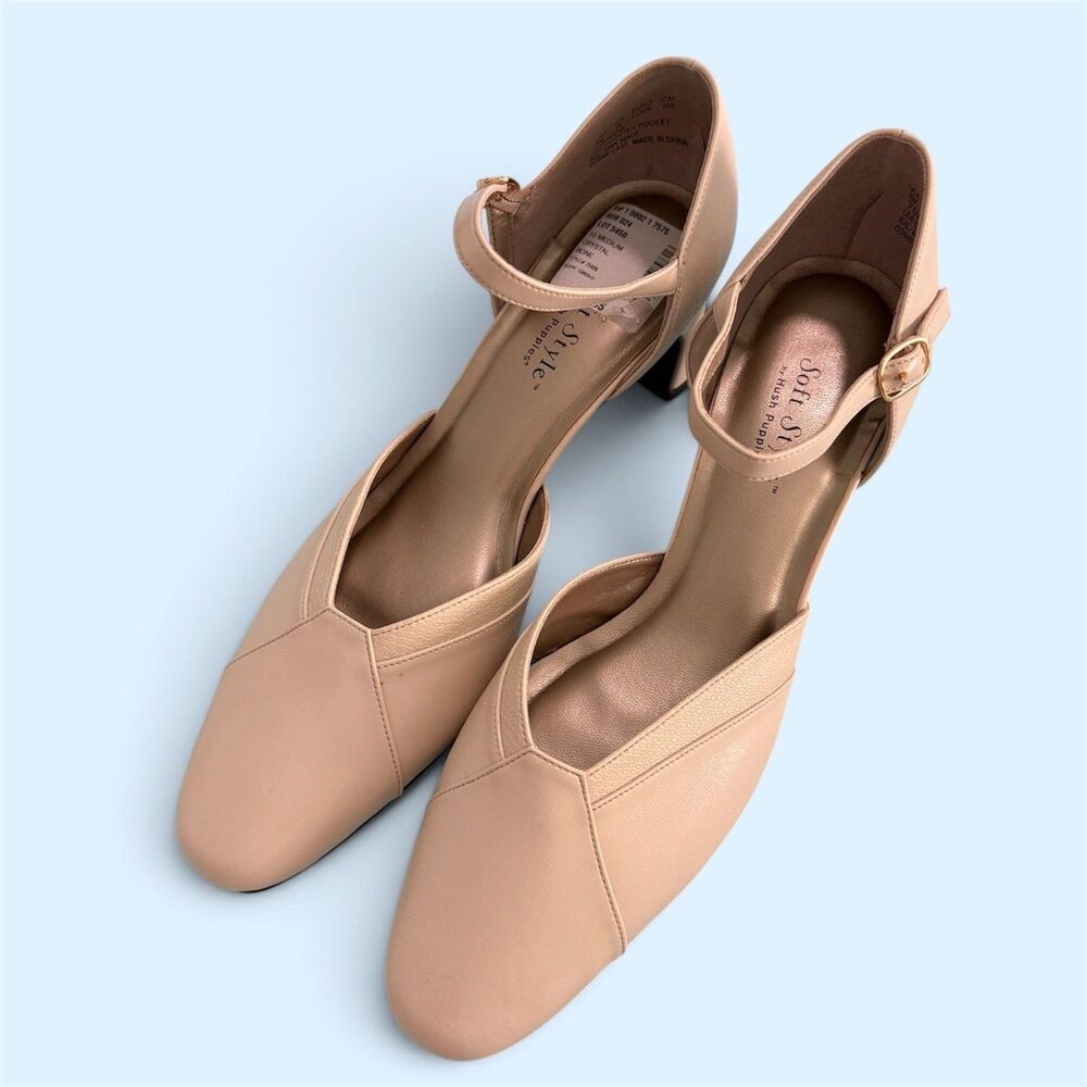 NEW Soft Style by Hush Puppies Women's Tan Leather Slingback Pump 10M NIBox